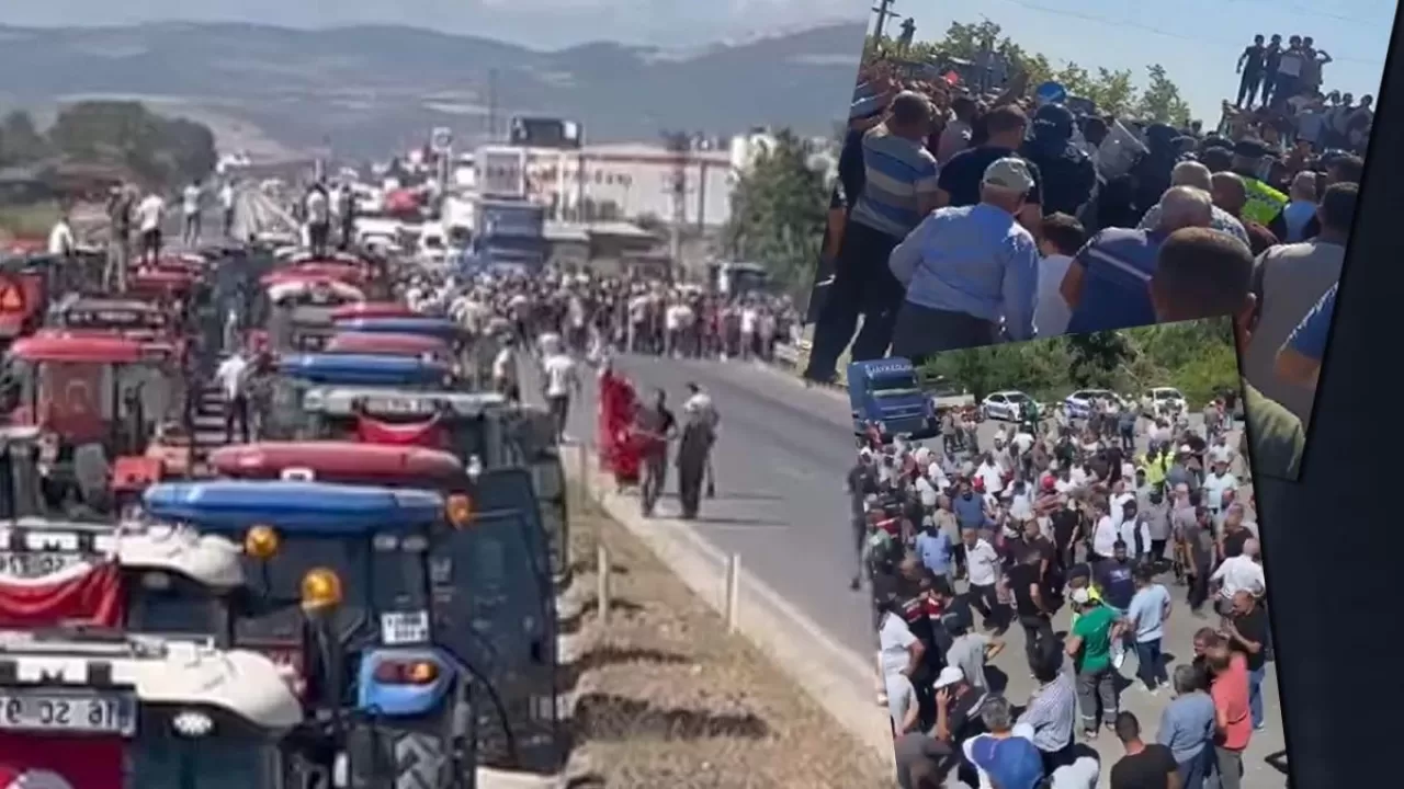 Domates Üreticileri Yollara Döküldü! Bursa-İzmir Yolu Traktörlerle Kapatıldı